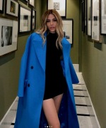 ZARA niebieski płaszcz wełna PREMIUM oversize S M