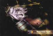 Wodzisław Śląski - Park Rozrywki nocą - Pocztówka - herb.