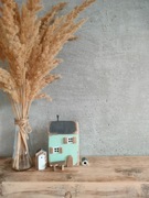 Drewniany domek mięta dekoracja + dodatki