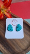 Kolczyki sztyfty. Organiczny kształt.Turkusowe.Rękodzieło