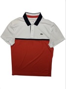Biało Czerwona Koszulka Polo Lacoste Sport sportowa retro vintage 90s
