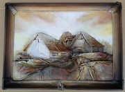 Obraz Stary z Podpisem - Wytłaczana Skóra, Widok z