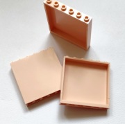 144 Klocek panel ściana 1x5x6 łososiowy - 3 szt.