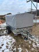 Przyczepka 264cm na 125cm z kiprem i plandeką – wynajem Opole