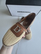 Dsquared2 buty piękne brązowe espadryle skórzane od środka 41/ 26 cm
