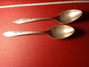 Norblin Warszawa borówka 2 łyżeczki sztućce II RP plater srebrzone