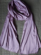 Al.zara jedwabny szal różowy blady róż 100% egipski jedwab silk okazja