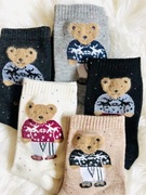 SKARPETKI DAMSKIE Z MISIEM – miękkie wiele kolorów – HIT sezonu