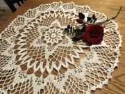 Obrus serwetka serweta szydełkowe misterne rękodzieło białe cacko śr67