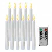 ZESTAW 10x Świeca Stożkowa LED + Pilot TIMER Ślub