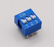 DIP switch 3 pozycyjny, do druku, niebieski