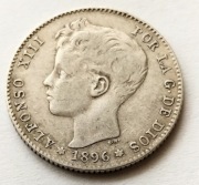Hiszpania - 1 peseta 1896 r srebro