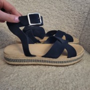 Sandały Damskie Granatowe Clarks Skóra r 42 26.5 cm