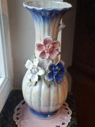 Duży wysoki porcelanowy wazon 3D róże