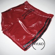 Szorty spodenki ortalion błyszczący PVC ciemno czerwony 4XL