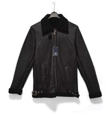 Kurtka Bomberka Kożuszek Eko Skóra Czarna AC Made In Italy |R. M