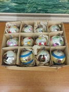 Zestaw vintage – szklane bombki choinkowe (12 szt.)