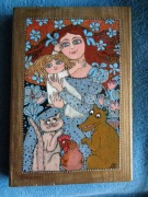 Mama z dzieckiem - obraz na desce