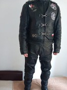 Komplet męskiej motocyklowej odzieży skórzanej