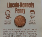 1 penny 1990 , Lincoln - Kennedy 1990