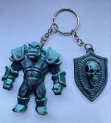 Epicki Zestaw Breloków 3D: Ork i Tarcza Nieumarłych | Dual-Color | RPG