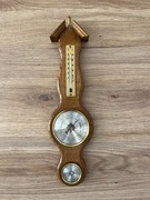 Drewniany barometr ścienny z termometrem i higrometrem