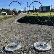 Stelaż tło ścianka z okręgami 2w1 składana