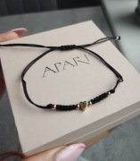 Bransoletka nowa na sznurku serce złote pleciona na rękę regulowana