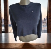 Markowy krótki sweter sweterek Tommy Hilfiger r S/M granatowy