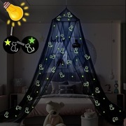 SESAMIS Baldachim do pokoju dziecięcego Granatowy Świecące Kotki