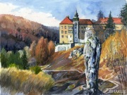 Obraz Akwarela - Ojców, Maczuga, Zamek