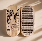 Zestaw Deska Sadhu drewniana "OM" do jogi i medytacji