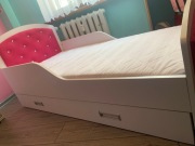 Łóżko tapicerowane 160x80 szuflada + materac