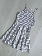 Letnia sukienka w paski z dekoltem typu halter H&M