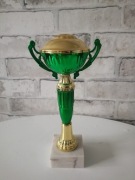 Puchar sportowy trofeum złoto-zielone, 25 cm