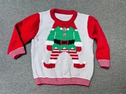 Przebranie elfa świąteczny elf sweter jumper 12-18msc 1-1,5roku 80-86cm