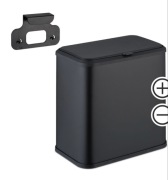 Wiszący kosz na śmieci ok 5L czarny relaxdays