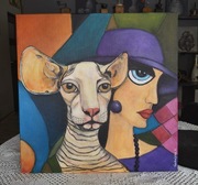 Dialog spojrzeń obraz akrylowy 50x50