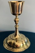 AUGSBURG XVIII wiek barokowy srebrny złocony kielich mszalny
