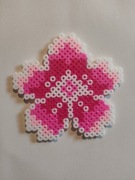 Kwiat Sakura Japonia z koralików do prasowania żółty