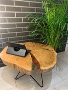 Stolik kawowy plaster drewna / buk 