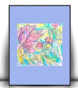 kwiatki obrazek A4, botaniczny rysunek 21x30, ogród plakat a4 grafika