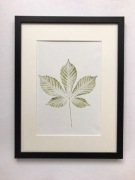 Obraz artystyczny z odciskiem liścia Kasztanowca
