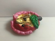 Uroczy organizer na pierścionki handmade jabłko z gliny