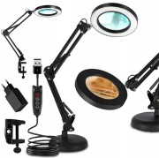 Lampa Warsztatowa z Lupą 160mm LED – Szkło Powiększające na Ramieniu