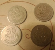 Moneta  50 groszy PRL 4 szt.
