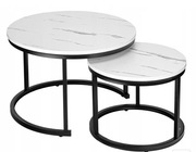 Stolik kawowy LoftInspired okrągły 70 x 70 x 47cm biały