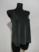 Czarny połyskujący top na ramiączkach marki Atmosfere nowy rozmiar 40/42