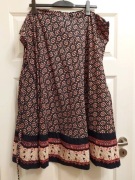 Spódnica kopertowa jesień wiązana BOHO hippie 
