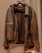 Brązowa skórzana kurtka prl klimat vintage